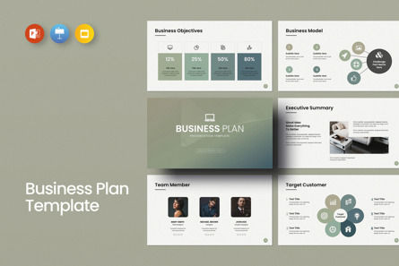 Business Plan Presentation Template, Modello PowerPoint, 11140, Lavoro — PoweredTemplate.com