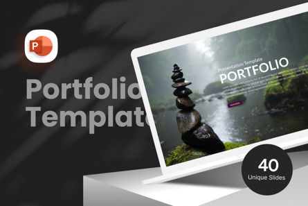 Portfolio - PowerPoint Template, 파워 포인트 템플릿, 11141, 추상/직물 — PoweredTemplate.com