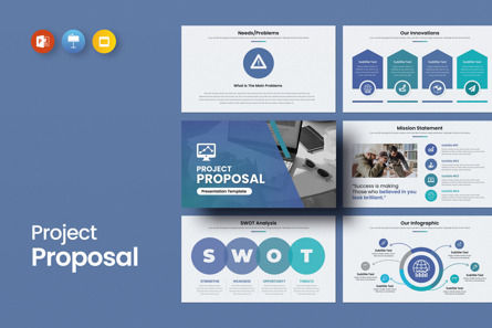 Project Proposal Presentation Template, Templat PowerPoint, 11150, Bisnis — PoweredTemplate.com