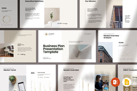 Business Plan PowerPoint Template, Diapositiva 9, 11151, Negocios — PoweredTemplate.com