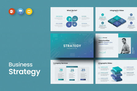 Business Strategy Presentation, PowerPoint Template, 11154, Business — PoweredTemplate.com