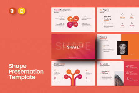 Shape Presentation Template, Modele PowerPoint, 11159, Business — PoweredTemplate.com