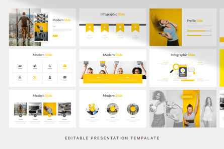 Yellow Modern - PowerPoint Template, スライド 3, 11169, ビジネス — PoweredTemplate.com