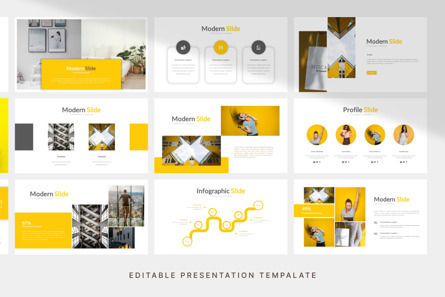 Yellow Modern - PowerPoint Template, スライド 4, 11169, ビジネス — PoweredTemplate.com