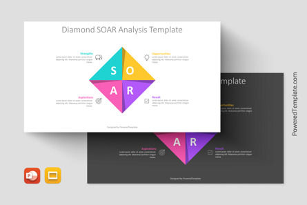 Diamond SOAR Analysis Template, Googleスライドのテーマ, 11171, ビジネスモデル — PoweredTemplate.com