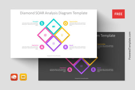 Diamond SOAR Analysis Diagram Template, Gratuit Theme Google Slides, 11172, Modèles commerciaux — PoweredTemplate.com