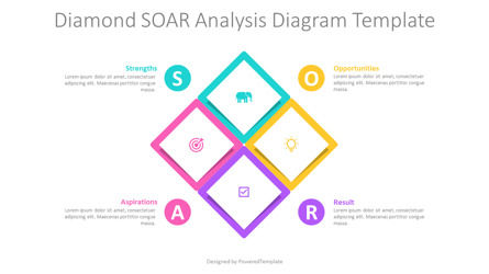Diamond SOAR Analysis Diagram Template, Diapositiva 2, 11172, Modelos de negocios — PoweredTemplate.com