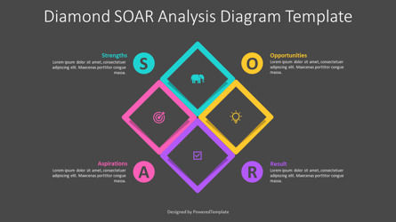 Diamond SOAR Analysis Diagram Template, スライド 3, 11172, ビジネスモデル — PoweredTemplate.com