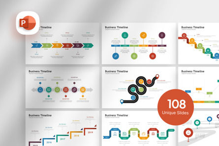 Timeline Infographic - PowerPoint Template, 11175, Business — PoweredTemplate.com