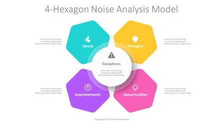 4-Hexagon Noise Analysis Model, Diapositive 2, 11184, Modèles commerciaux — PoweredTemplate.com