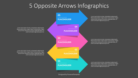 5 Opposite Arrows Infographics, スライド 3, 11186, ビジネスコンセプト — PoweredTemplate.com