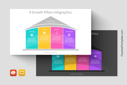 4 Growth Pillars Infographics for Presentation, Tema di Presentazioni Google, 11212, Concetti del Lavoro — PoweredTemplate.com