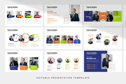 Teams Section - PowerPoint Template, Diapositiva 3, 11214, Negocios — PoweredTemplate.com