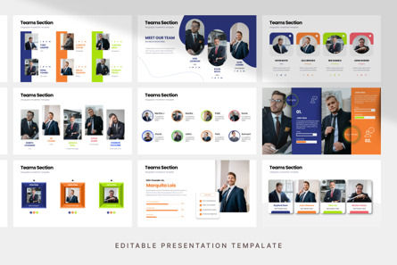 Teams Section - PowerPoint Template, Diapositiva 4, 11214, Negocios — PoweredTemplate.com