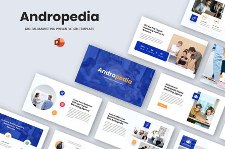 Andropedia - Digital Marketing PowerPoint Template, PowerPoint-sjabloon, 11221, Business Concepten — PoweredTemplate.com