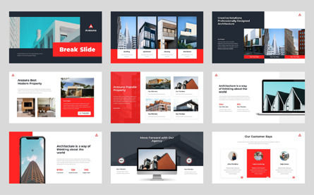 Arazuna Architecture Property Agency Google Slide Template, Diapositive 4, 11223, Immobilier — PoweredTemplate.com