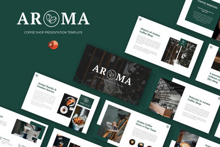 Aroma - Coffee Shop Cafe Powerpoint Template, 파워 포인트 템플릿, 11224, Food & Beverage — PoweredTemplate.com