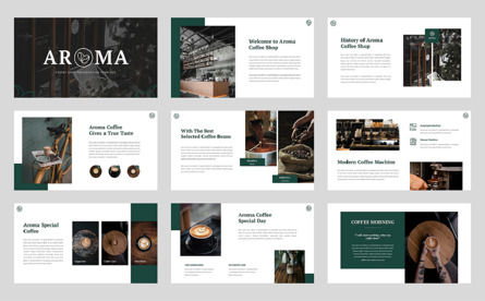 Aroma - Coffee Shop Cafe Powerpoint Template, Dia 2, 11224, Food & Beverage — PoweredTemplate.com