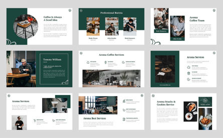Aroma - Coffee Shop Cafe Powerpoint Template, スライド 3, 11224, Food & Beverage — PoweredTemplate.com