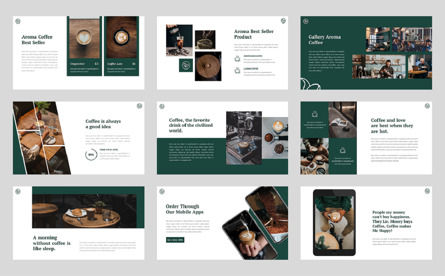 Aroma - Coffee Shop Cafe Powerpoint Template, スライド 4, 11224, Food & Beverage — PoweredTemplate.com
