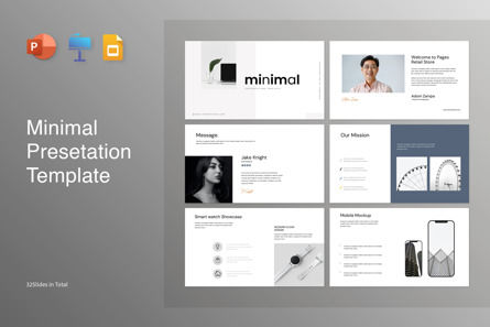 Minimal Presentation Template, PowerPoint Template, 11225, Business — PoweredTemplate.com