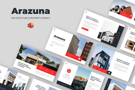 Arazuna Architecture Property Agency PowerPoint Template, Templat PowerPoint, 11232, Real Estate — PoweredTemplate.com