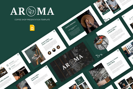 Aroma - Coffee Shop Cafe Google Slide Template, Google 슬라이드 테마, 11234, Food & Beverage — PoweredTemplate.com