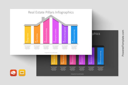 Real Estate Pillars Infographics, Tema di Presentazioni Google, 11240, Concetti del Lavoro — PoweredTemplate.com