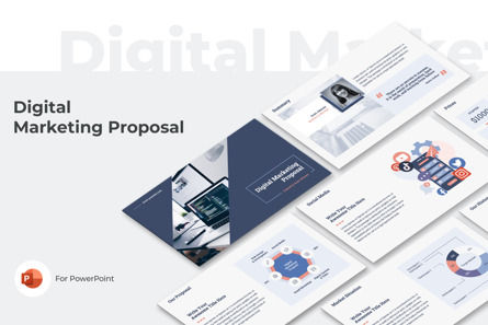 Digital Marketing Proposal PowerPoint, Templat PowerPoint, 11244, Bisnis — PoweredTemplate.com