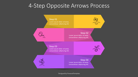 4-Step Opposite Arrows Process, スライド 3, 11256, インフォグラフィック — PoweredTemplate.com