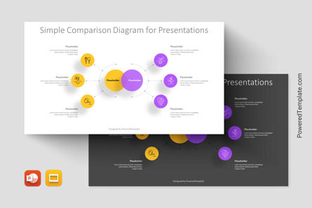 Simple Comparison Diagram for Presentations, Google Presentaties-thema, 11272, Business Concepten — PoweredTemplate.com