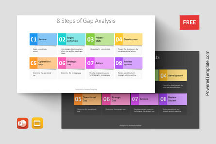 8 Steps of Gap Analysis, Gratuit Theme Google Slides, 11276, Modèles commerciaux — PoweredTemplate.com
