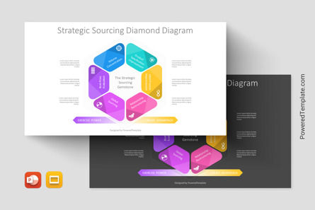 Strategic Sourcing Diamond Diagram Presentation Template, Googleスライドのテーマ, 11278, ビジネスモデル — PoweredTemplate.com