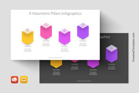 4 Volumetric Pillars Presentation Infographics, Theme Google Slides, 11283, Concepts commerciaux — PoweredTemplate.com