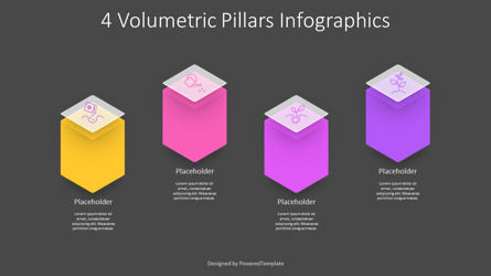 4 Volumetric Pillars Presentation Infographics, Deslizar 3, 11283, Conceitos de Negócios — PoweredTemplate.com