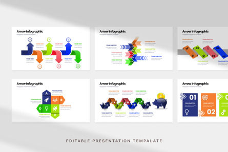 Arrow Infographic - PowerPoint Template, スライド 2, 11284, 3D — PoweredTemplate.com