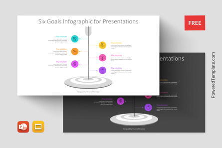 Six Goals Infographic for Presentations, 11285, Business Concepts — PoweredTemplate.com