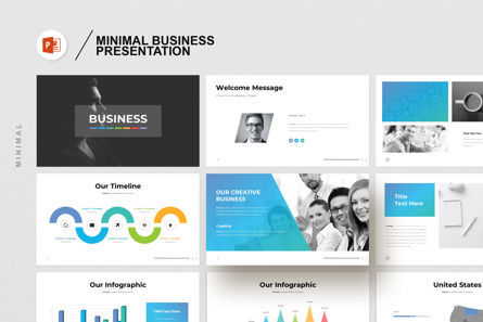 Minimal Business Powerpoint Presentation, Templat PowerPoint, 11290, Bisnis — PoweredTemplate.com