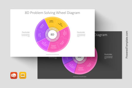 8D Problem-Solving Wheel Diagram for Presentations, Theme Google Slides, 11295, Modèles commerciaux — PoweredTemplate.com
