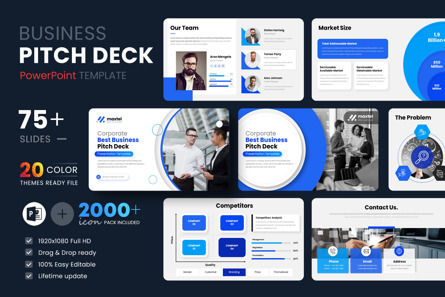 Business Pitch Deck PowerPoint Template, 11305, Business — PoweredTemplate.com