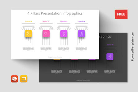 4 Pillars Presentation Infographics, Kostenlos Google Slides Thema, 11321, Business Konzepte — PoweredTemplate.com