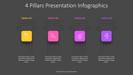 4 Pillars Presentation Infographics, Diapositive 3, 11321, Concepts commerciaux — PoweredTemplate.com