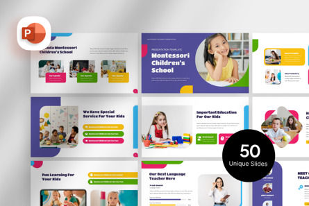 Montessori School - PowerPoint Template, PowerPoint Template, 11322, Business — PoweredTemplate.com