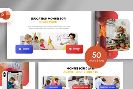 Professional Montessori Class - PowerPoint Template, Plantilla de PowerPoint, 11326, Negocios — PoweredTemplate.com