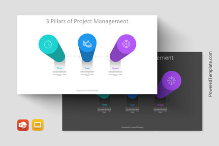 3 Pillars of Project Management Presentation Template, Theme Google Slides, 11328, Concepts commerciaux — PoweredTemplate.com