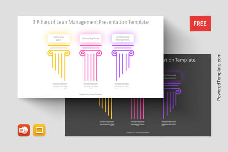 3 Pillars of Lean Management Presentation Template, Gratuit Theme Google Slides, 11329, Modèles commerciaux — PoweredTemplate.com