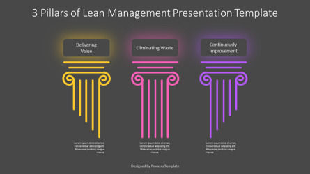 3 Pillars of Lean Management Presentation Template, Slide 3, 11329, Model Bisnis — PoweredTemplate.com