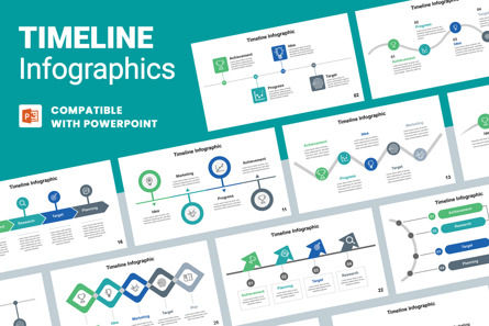 Timeline Infographics PowerPoint Template, Plantilla de PowerPoint, 11332, Negocios — PoweredTemplate.com