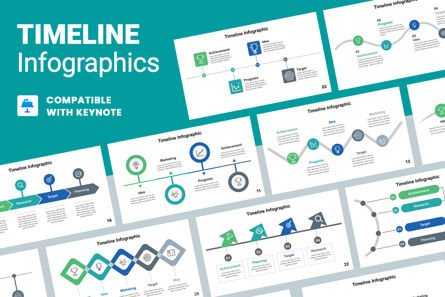 Timeline Infographic Keynote Key, Template Keynote, 11333, Bisnis — PoweredTemplate.com