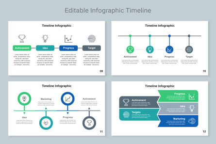 Timeline Infographic Keynote Key, Slide 4, 11333, Bisnis — PoweredTemplate.com